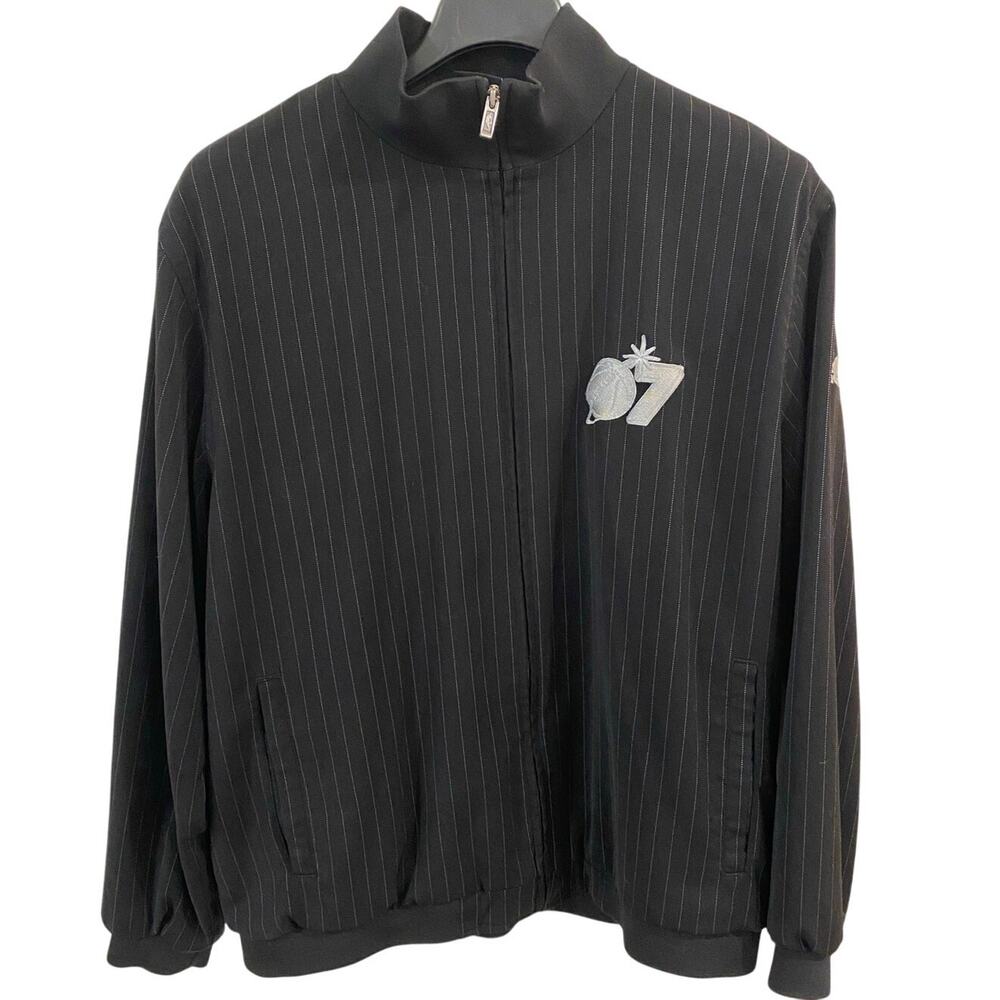 Adidas 2007 Las Vegas NBA Allstars Track Zip Jacket Pinstriped Black Men's Large